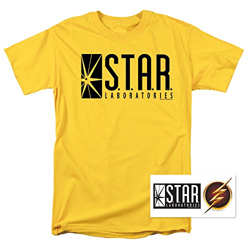 Flash Superhero Star Labs Yellow T Shirt (Medium)