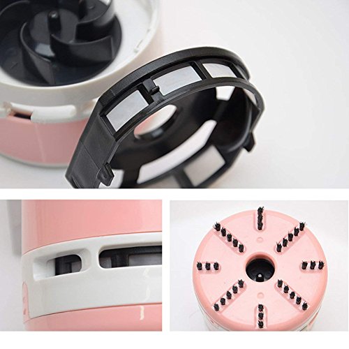 PRINTEMPS Portable Mini Desktop Vacuum Cleaner Handheld Cleaning Assistance Office, Home, Keyboard (Pink) - Thumbnail 3