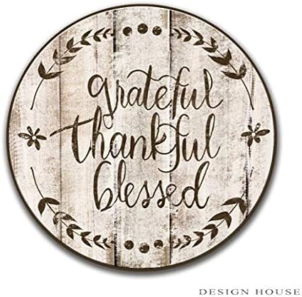 Eli231abe Targa Rotonda In Legno 12 Cartelli Rotondi Con Scritta In Lingua Inglese Thank Thankful Blessed Segni Di Ispirazione Per La Famiglia 12 Rotonde Amazon It Casa E Cucina