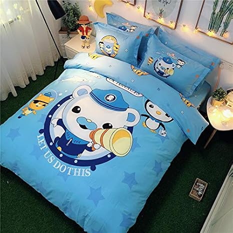 Amazon Com Casa 100 Cotton Kids Bedding Set Boys Octonauts Duvet Cover And Pillow Cases And Fitted Sheet 4 Pieces Full Home Kitchen