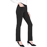 baleaf Women's Yoga Dress Pants Stretchy Work Slacks Business Casual Straight Leg/Bootcut Pull on Trousers w 4 Pockets