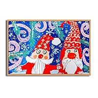 Framed Canvas Wall Art Merry Christmas Canvas Prints Home Artwork Decoration for Living Room,Bedroom - 16x24 inches