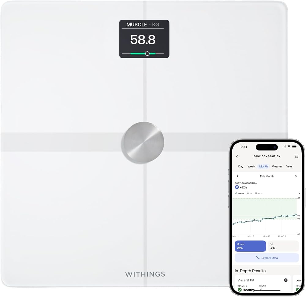 Withings Body Smart Scale – Body Weight and Fat Percentage, Wi-Fi & Bluetooth