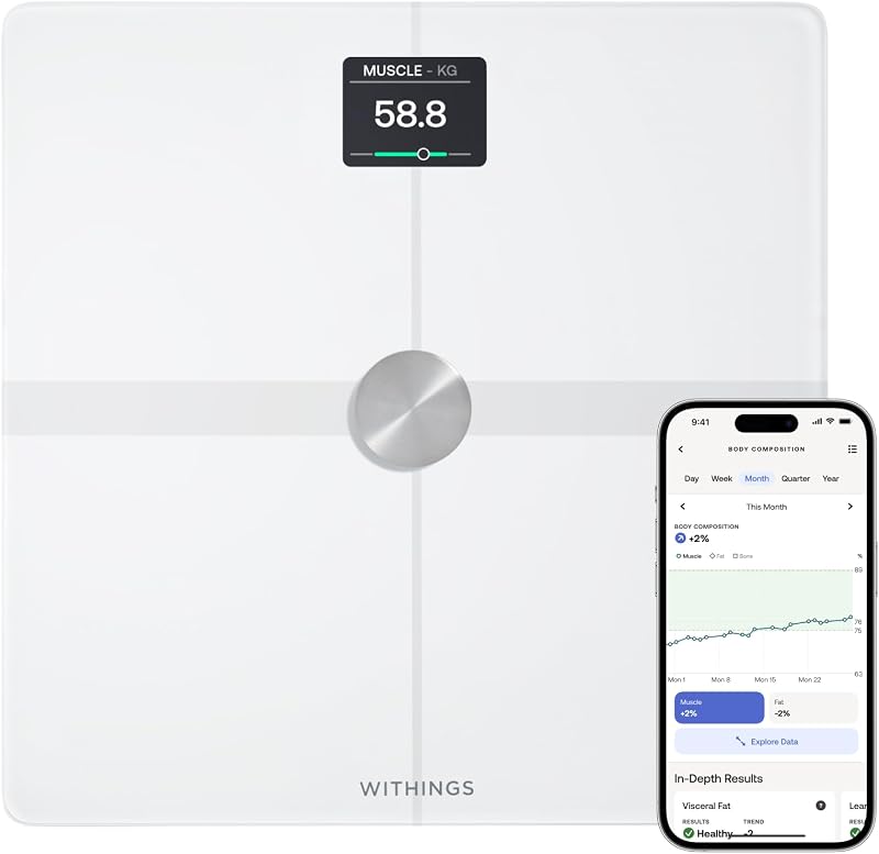 Withings Body Smart Scale – Body Weight and Fat Percentage, Wi-Fi & Bluetooth