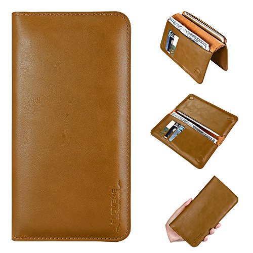 Floveme genuine leather wallet case, vintage handmade magnetic ca…