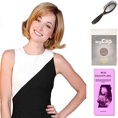 (4 Item Bundle) - (#BT-6035) Miss Macchiato by Belle Tress, Wig Brush, Booklet and a Free Wig Cap Liner. (Mocha with Cream)