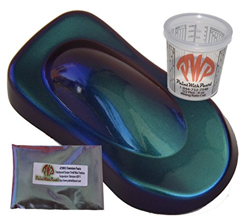 Click Here to See More Images 25g Blue Green Red Chameleon Paint Powder - Color Shift Paint Pigment - Non Toxic Includes 8 oz Mixing Cup