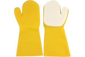 Suneration 2 X Pool Cleaning Gloves for Swimming Pool Hot Tub Spa Scrubbing Mitt Waterproof Latex Gloves with Scouring Pad