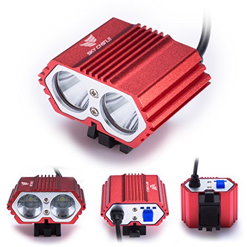 S SUNINESS Bike Lamp Set, Super Bright 5000 Lumens 4 Modes Rechargeable Waterproof Durable Bicycle Front LED light and Free Taillight with Battery Pack for Road Cycling Safety Flashlight(Red-2LED) - Thumbnail 7
