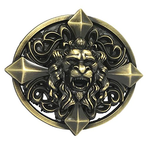 Mens unisex adult wild lion western cowboy belt buckle