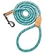 Mile High Life Rope Leash with Genuine Leather Connection, 6 FT/5 FT/4 FT, Heavy Duty Leash for Medium & Large Dogs (Turquoise Green, 72 Inch)