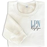 IZI POD Personalized Embroidered for Nurse Black, RN LPN APRN CNA, Embroidered Sweatshirt For Nurse, Nursing Student