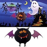 [Free Shipping] Funny LED Halloween Bat Lanterns Paper Lamp Home Garden Decorations // Halloween lámpara de papel linternas murciélago decoraciones divertidas LED huertos familiares