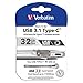 Verbatim Dual USB C Micro Thumb Drive USB 3.0 Flash Drive 32GB for New MacBook,Nokia N1,Google Chromebook Pixel 2015 and other USB-C Enabled Devices(Grey)
