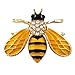 SELOVO Honeybee Bee Yellow Enamel Small Cute Brooch Pin Gold Tone Clear Crystal