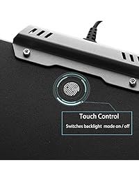 Hcman. Tapete para mouse grande, con luz RGB. Para juegos, impermeable, de 14,8 x 11,9 pulgadas, color negro