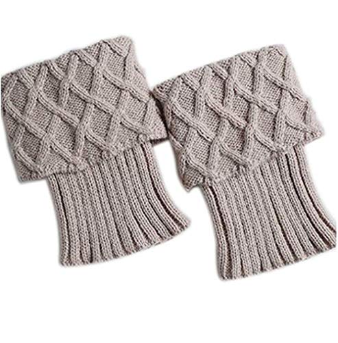 Jiuhexu 5 Pairs Women Winter Warm Crochet Knitted Boot Cuff Socks Short Leg Warmers (5 Pair-D)