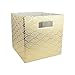 DII Hard Sided Collapsible Fabric Storage Container for Nursery, Offices, & Home Organization, (11x11x11) - Waves Gold, Small