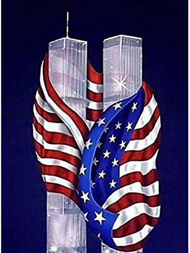 Full Square Drill Diamond Painting Twin Towers Kits for Adults 5D DIY Shiny Rhinestone Dotz Paint with Diamonds American Flag Cross Stitch Embroidery for Home Decor Gift 30X40CM (Full Square Drill) Full Square Drill Diamond Painting Twin Towers Kits for Adults 5D DIY Shiny Rhinestone Dotz Paint with Diamonds American Flag Cross Stitch Embroidery for Home Decor Gift 30X40CM (Full Square Drill)