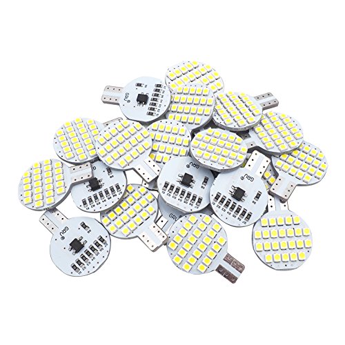 20x Grv T10 LED Light Bulb 921 194 192 C921 24-3528 SMD Super Bright Lamp DC 12V 2 Watt For Car RV Boat Ceiling Dome Interior Lights Cool White (2nd Generation)