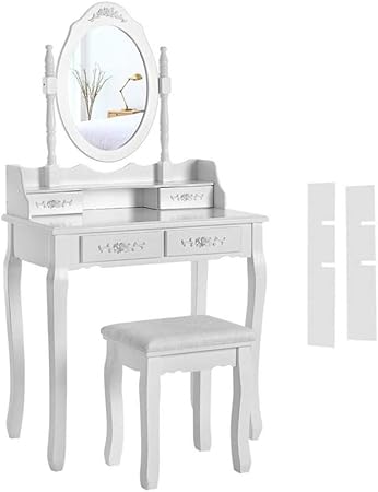 LGFSG Schminktisch 4 Schubladen Make-up Tisch Schminktisch Paulownia