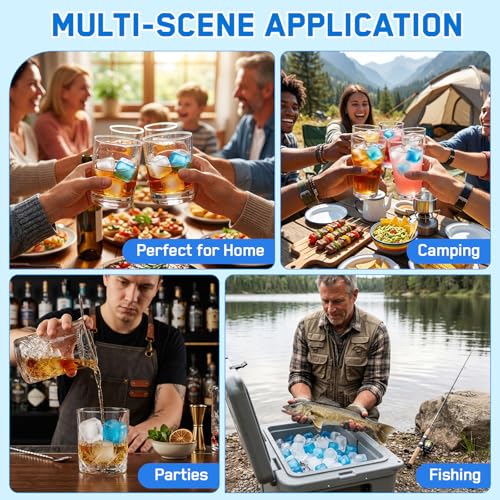 Reusable Ice Cubes – 300-Pack, BPA-Free Plastic, Non-Melting, No Water Down, Ideal for Whiskey, Cocktails, Parties & Outdoor Drinks (300)