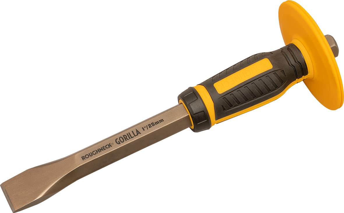 Roughneck Gorilla ROU31921 Cold Chisel with Non-Slip Hand Guard 25x279mm/1x11, Black Yellow