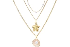 Hibiscus Stack Necklace for Women Gold Flower Necklace Waterproof Beach Vacation Layered Necklace Jewelry
