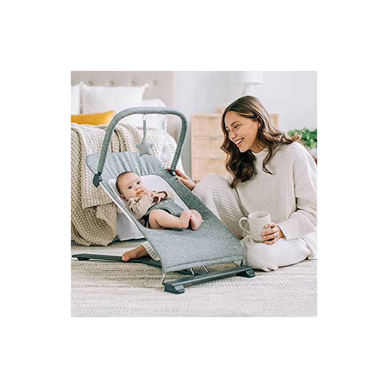 Baby Delight Alpine Deluxe Portable Bouncer | Infant | 0 – 6 months | Charcoal Tweed