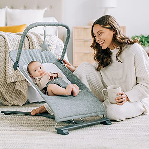 Baby Delight Alpine Deluxe Portable Bouncer | Infant | 0 – 6 months | Charcoal Tweed
