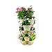 Amazing Creation Stackable Planter Vertical Garden for Growing Strawberries, Herbs, Flowers, Vegetables and Succulents| Indoor/Outdoor 5 Tier Gardening Tower| Hanging Planter (Off-White)thumb 3