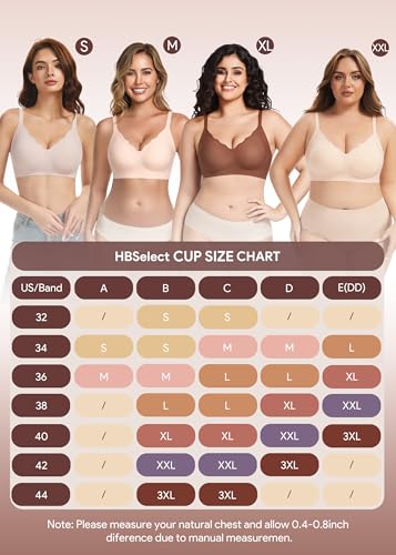 HBselect Jelly Bras for Women No Underwire 3PCS Comfort Wireless Push Up Bras Seamless Scalloped Lift Everyday Bralettes