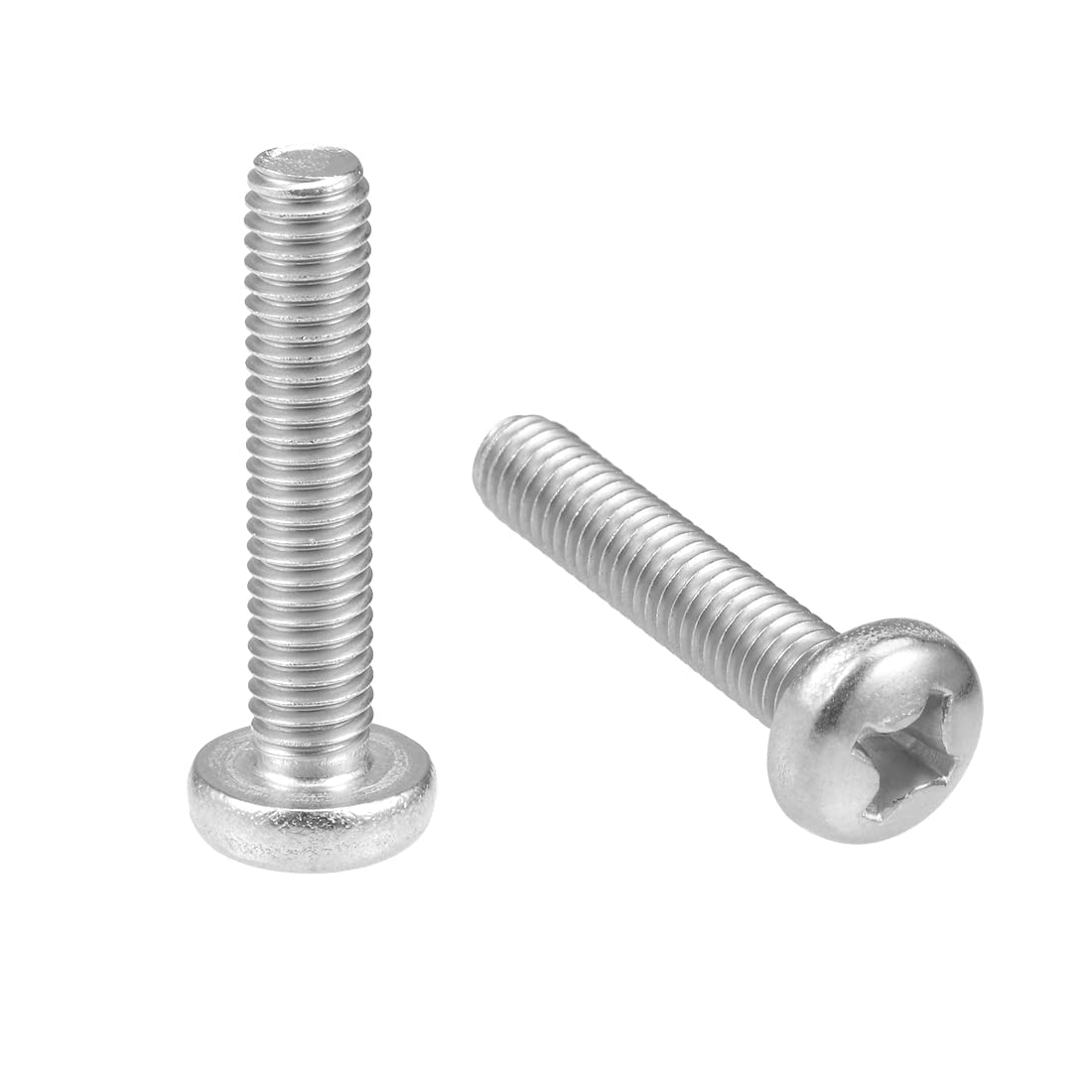 sourcing map M6x30mm Machine Screws Pan Phillips Cross Head Screw 304 Stainless Steel Fasteners Bolts 10Pcs
