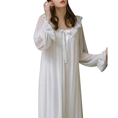 knee length dresses for ladies Sheer Long-Sleeve Nightgown main image 0