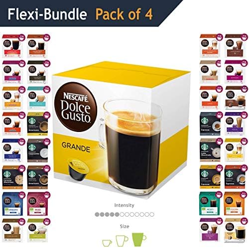 Dolce Gusto Coffee Pods - Grande - Flexible Bundle - Pack of 4 Original Coffee Capsules Refills (64 Servings)
