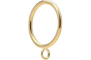 JushengXMX 24 Pcs Gold 1.5-Inch Inner Diameter Metal Curtain Rings with Eyelets,Fits Up to 1 1/4-Inch Rod