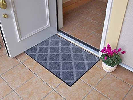 Amazon 靴底汚れをしっかり落とす 吸着玄関マット 薄型 屋外専用 45 75cm シルバー 玄関マット オンライン通販