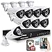 ZOSI 8CH 1080P Security Camera System Outdoor with 2TB Hard Drive,8 Channel 1080P CCTV Recorder and 8pcs HD 1920TVL Home Surveillance Cameras with Night Vision Easy Remote Access Motion Alert