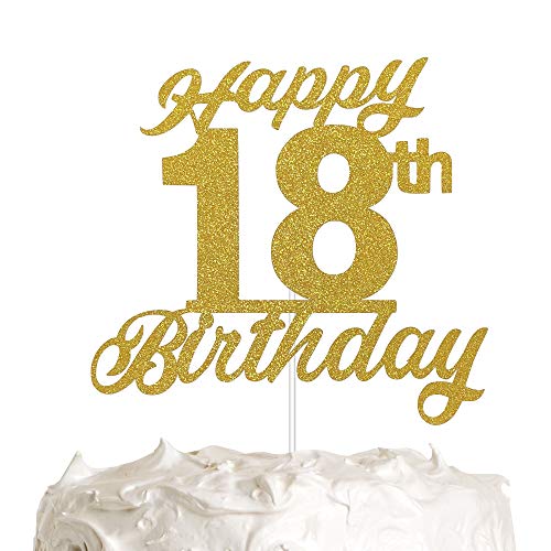 18th Birthday Cake Topper, 18th Happy Birthday Party Decoration with