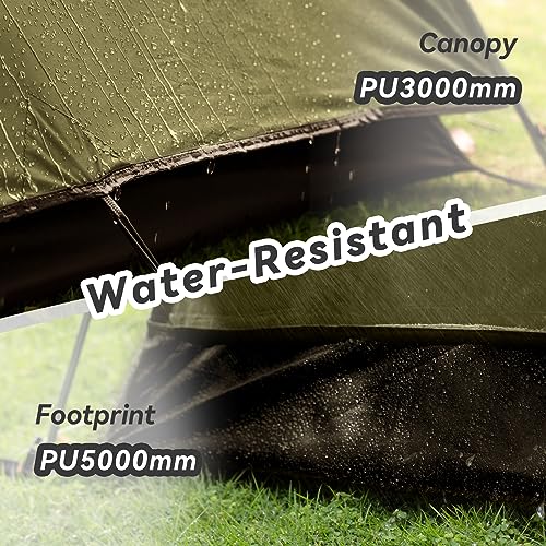 Forceatt 2-4 Person Camping Tent with 100% UV/Windproof/Waterproof, Portable Double Layer Roof Tent Ultralight for Trekking, Camping, Beach, Adventure Etc.