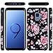 Galaxy S9 Case for Girls Women, Samsung S9 Floral Case, OEAGO Shockproof Heavy Duty Protection Dual Layer Armor Protective Case Cover for Samsung Galaxy S9 S 9 (2018) (Rose Flower)