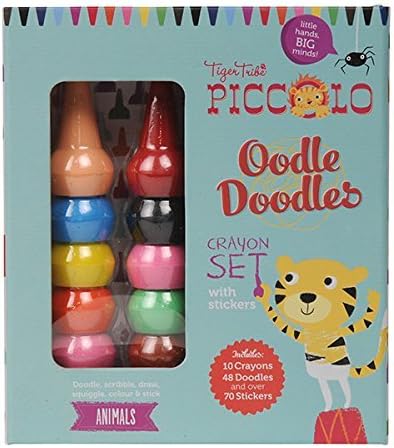 Oodle Doodles Colouring Set, Crayon Set for Drawing Animals. Draw and Colour Animals Activity Set for Girls and Boys. Great travel activity packs for kids / Activity Book. Great Gifts for Girls 6 years old, Gifts for Boys by Tiger Tribe