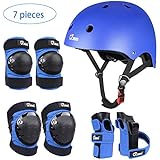 JBM Child & Adults Rider Series Protection Gear Set for Multi Sports Scooter, Skateboarding, Biking, Roller Skating, Protection for Beginner to Advanced, Helmet, Knee and Elbow Pads with Wrist Guards