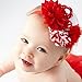 My Lello Baby Headband Shabby Fabric Flower Cluster Stretchy Elastic White