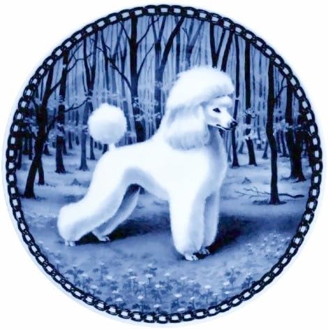 Poodle - Miniature / Lekven Design Dog Plate 19.5 cm /7.61 inches Made in Denmark NEW with certificate of origin PLATE #7135