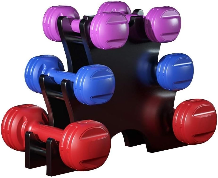 LSE Dumbbells Set of 6 Dumbbells Dumbbell with Shelf Multiple Weights Set Fitness Equipment for Home Strength Training Equipment