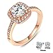 Winter.Z Womens Jewelry Circular Bead Square Ring Diamond Rose Gold Ring Wedding
