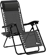 SUNMER Set of 2 Sun Lounger Garden Chairs with Cup Phone Holder Black view 4