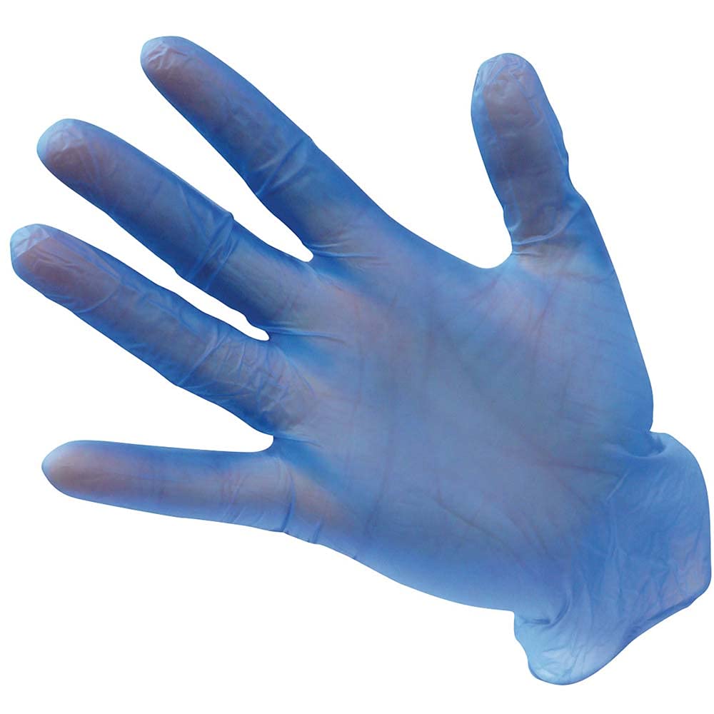 Portwest Powder Free Vinyl Disposable Glove, Color: Blue, Size: XL, A905BLUXL