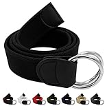 Enimay Unisex Casual Thick Military Canvas Web Double D-Ring Solid Color Belt